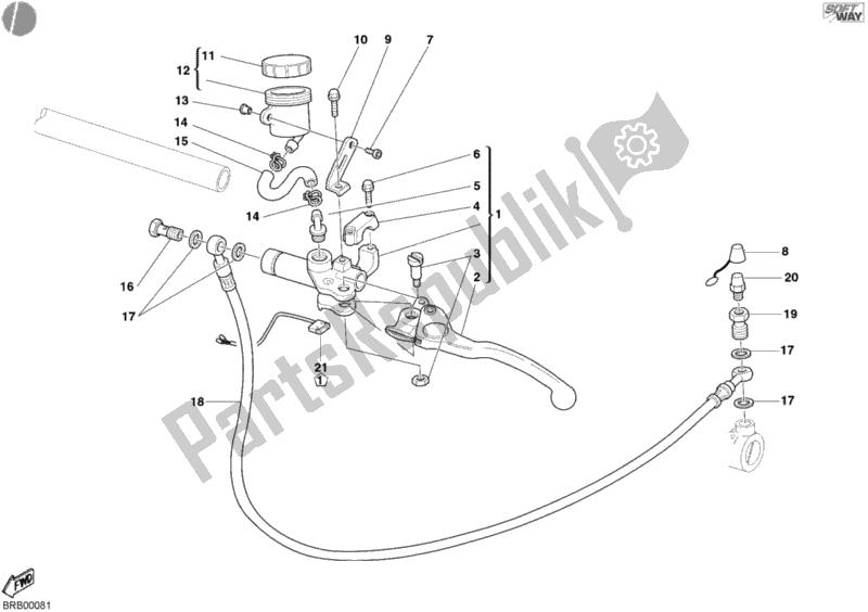 Alle onderdelen voor de Koppeling Hoofdremcilinder van de Ducati Supersport 1000 SS 2005
